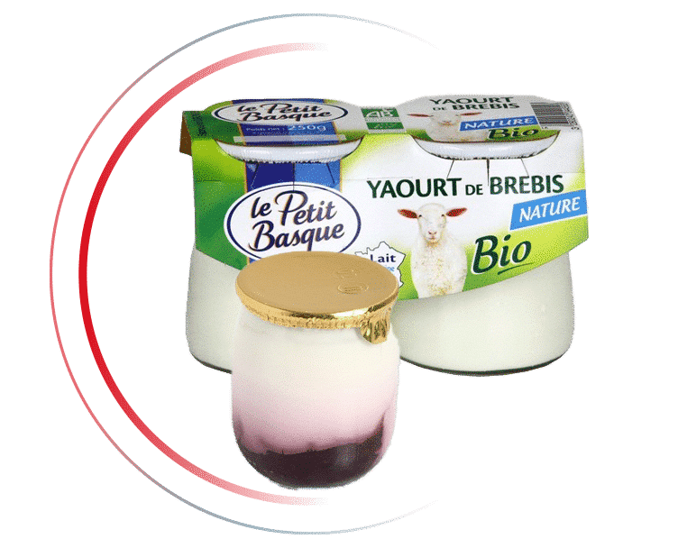 Le Petit Basque sheeps yaourt sealed by induction cap sealing