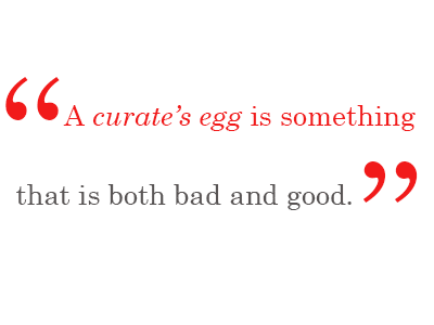 A curate's egg is something that is both bad and good