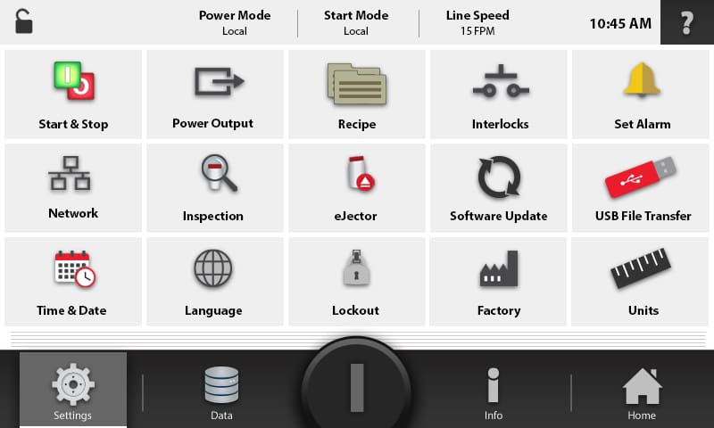 Super Seal Pro Settings Screen