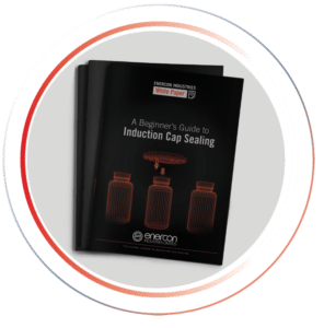 Graphic showing the front cover of the guide: Beginner's Guide to induction sealing